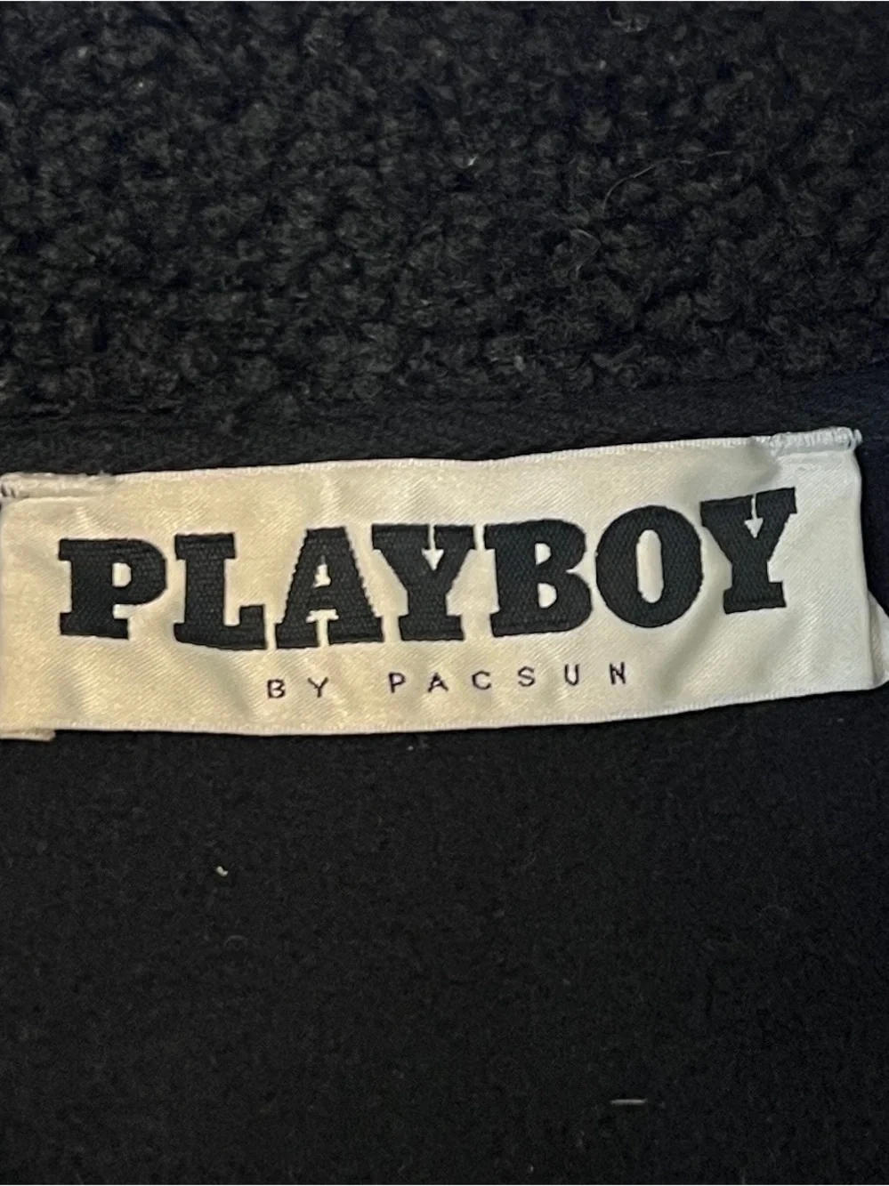 PLAYBOY Black Sherpa Zip Bomber Jacket
